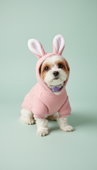 Petal pink hoodie with bunny ears